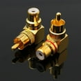 thumbnail image 4 of 2pcs Brass RCA Right Angle Connector Plug Adapters Male To Female 90 Degree Banana Cable Plug Connector Adapters by YFind, 4 of 4