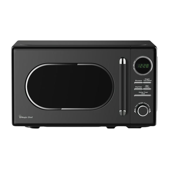 Magic Chef MC77CMB 0.7-cu. ft. 700-Watt Retro Countertop Microwave, Black