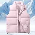thumbnail image 2 of Ecqkame Men's Puffer Vests Lightweight Zip Up Sleeveless Outdoor Jackets Puffy Winter Warm Insulated Running Outerwear Pink XXL, 2 of 9