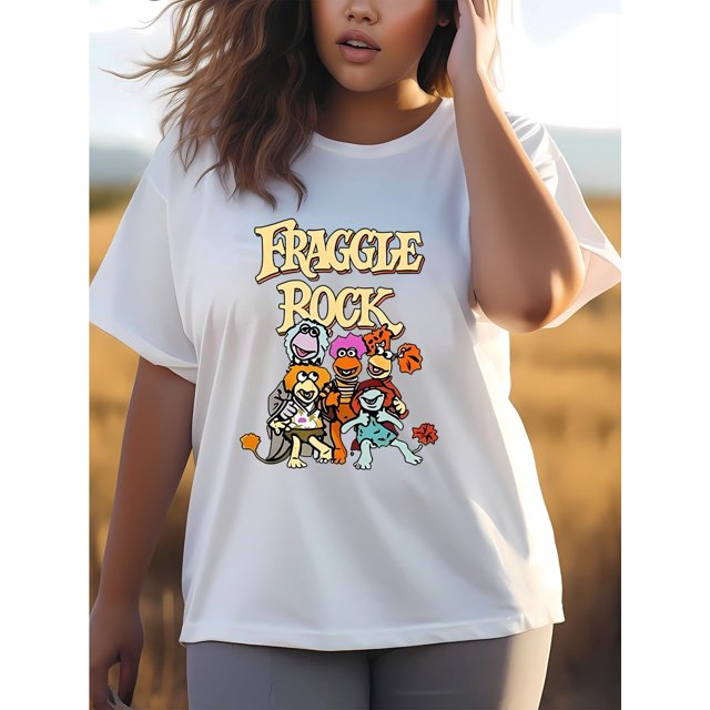 T-shirt Graphique pour Femmes « FRAGILE ROCK » - Manches Courtes, Col Rond - Lavable à la Machine, pour Toutes les Saisons, Chemisiers