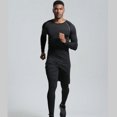 thumbnail image 4 of Tao Tao 3Pcs Men's Workout Set Compression Leggings Shorts Shirt Long Sleeve Top For Running Gym Clothing Sets Black S, 4 of 6