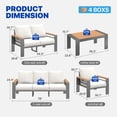 thumbnail image 3 of Clouddwell 7-Seats Outdoor Patio Sectional Set with Coffee Table & Cushions - Aluminum Furniture for Terrace/Garden/Poolside (Gray), 3 of 11