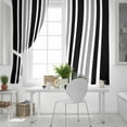 thumbnail image 5 of Fsddascl Black Grey Stripe Blackout Curtains for Bedroom/Living Room, Thermal Insulated Kitchen Curtains, Farmhouse Minimalist Striped Grommet Darkening Window Treatment Drapes 42"x63"x2, 5 of 6