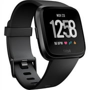 Restored Fitbit Versa Smart Watch, Black/Black Aluminium