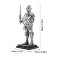 thumbnail image 2 of ETHZZLE Meticulously Crafted Plated Silver Resin Medieval Knight Figurine Vintage Style Sculpture for Decor, 2 of 8