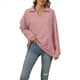 thumbnail image 3 of Camisetas para Mujer, de Larga, con Banda en la Parte Inferior, Informales, de Negocios, con Cuello en V Rosa XXL, 3 of 10
