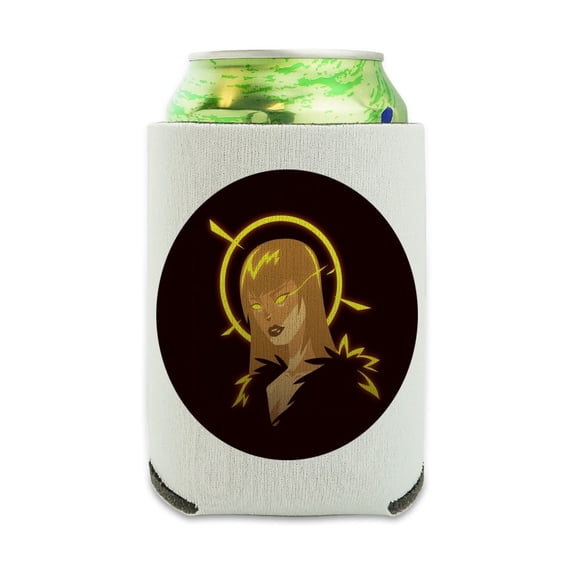 Dark Angel Woman With Gold Halo Can Cooler - Drink Sleeve Hugger Collapsible Insulator - Beverage Insulated Holder