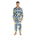 thumbnail image 3 of FORMRS Onesies Pajama for Adults Unisex Hoodie Winter Jumpsuit One Piece Sleepwear, Sizes S-2XL, Retro Plaid Lemon, 3 of 7