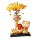 thumbnail image 4 of Estatua del gato de la suerte del árbol de la fortuna Escultura decorativa Obra de arte robusta Gato y árbol Amarillo, 4 of 9