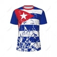 thumbnail image 3 of Exclusive design Cuba Flag Grain 3D Printed Men For Running Bike Soccer Tennis Fitness Sports tshirt Mesh Fans Short T-shirt, 3 of 13