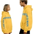 thumbnail image 6 of Men Women Couples Hooded Shirts I Love You This Much Valentine'S Day Sweatshirt Letter Print Crew Neck Pullover, 6 of 8
