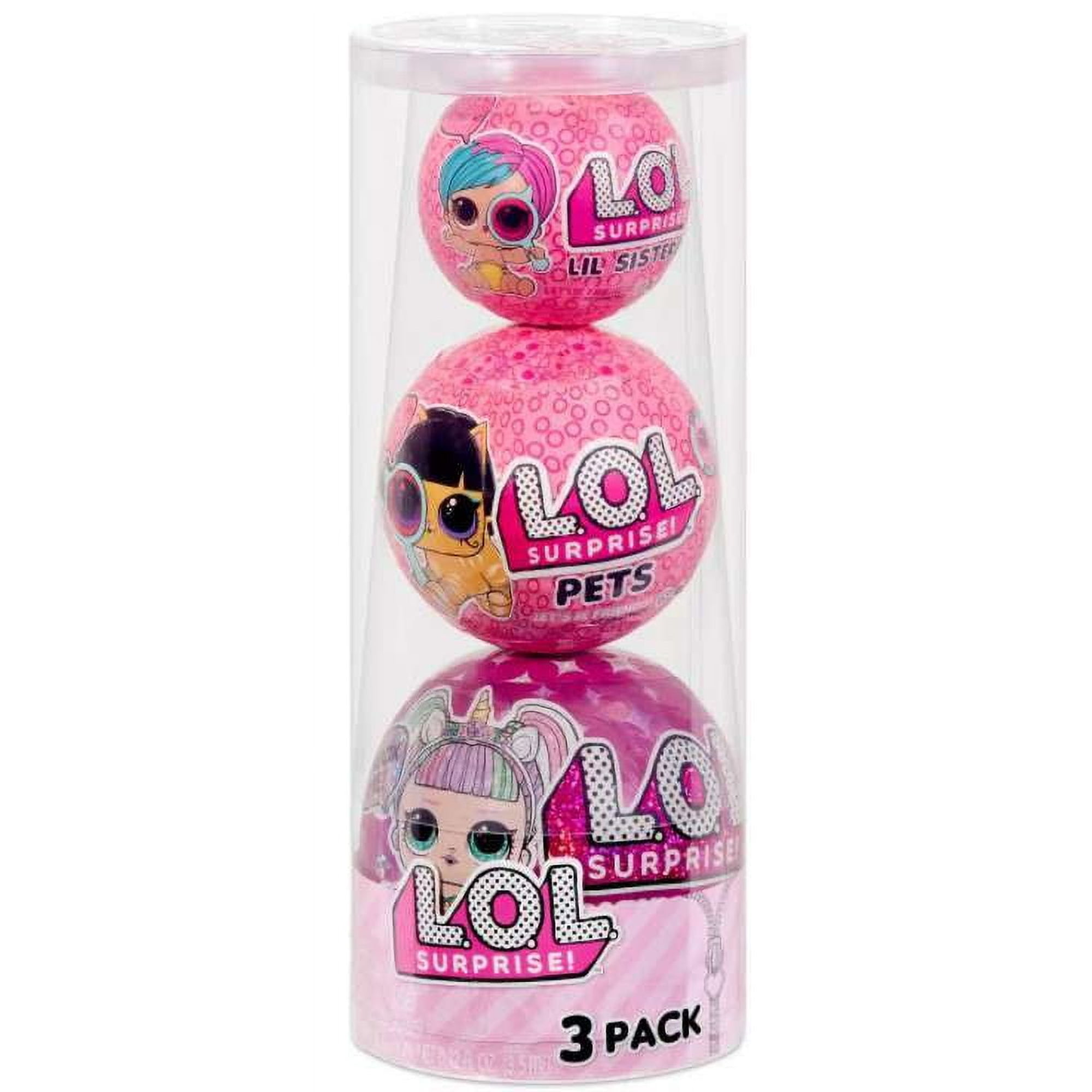 LOL Surprise Re-Released Sprkle & Eye Spy Mystery 3-Pack (Lil Sister, Big Sister & Pets)