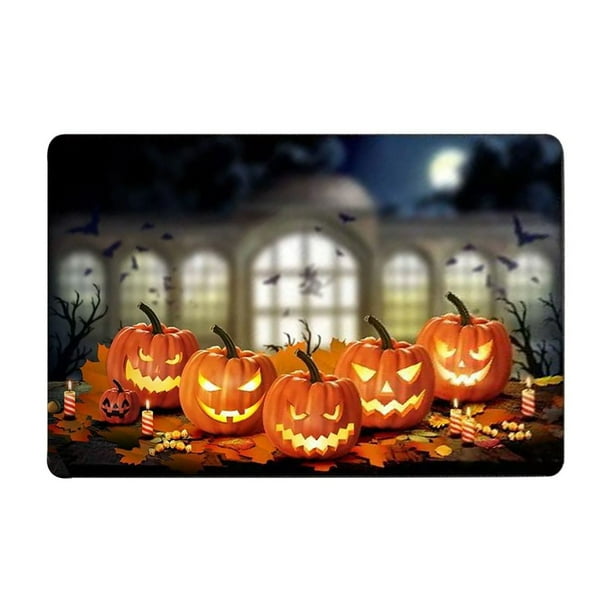 Yhmxh Alfombrillas de baño para baño Felpudo de Halloween con estampado de calabaza, felpudo de Acción de Gracias, duradero y fácil de mantener, felpudo para el hogar de 15,8 x 23,6 pulgadas