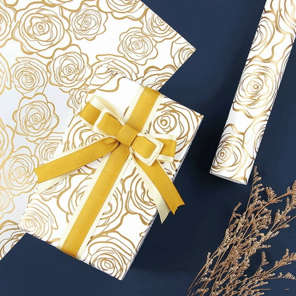 SMKE Multicolored Christmas Wrapping Paper,Art Wrapping Paper Floral Paper Decoration,Coated Paper Roll,Floral Holiday Craft Decoration For Artful Home Gift Packaging Festive Holiday Wedding Decor D