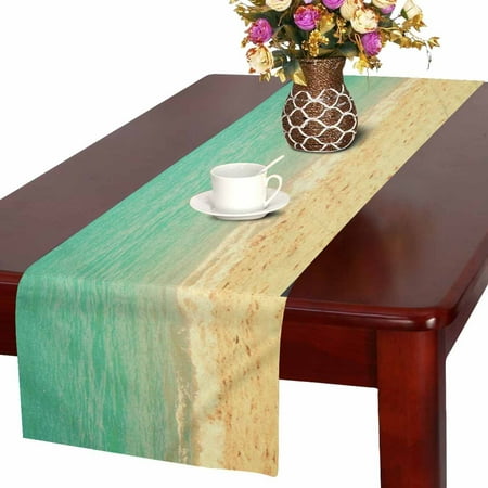 

MKHERT Retro Tropical Beach Summer Ocean under Bright Sun Table Runner Home Decor for Home Kitchen Wedding Party Banquet Decoration 16x72 Inch