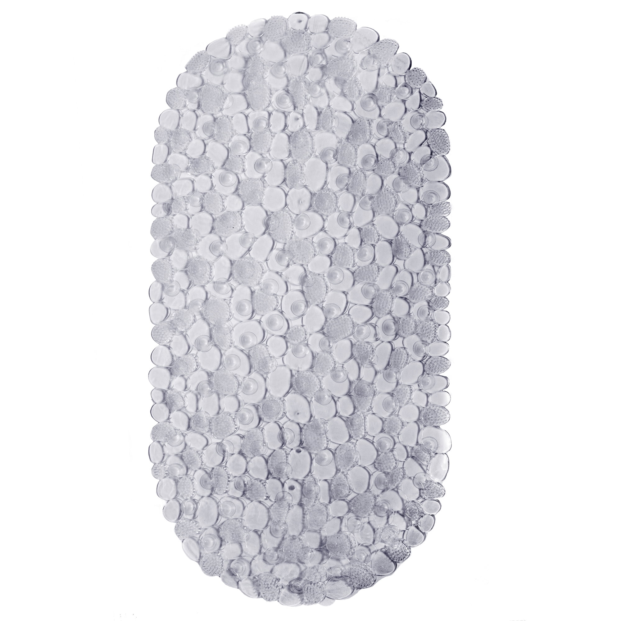 Mainstays Oval Pebble Scrubber Bath Mat - Grey - 13.58 x 27.40 in