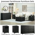 thumbnail image 5 of Joaxswe 6 Drawer Dresser, Mid Century Modern Dresser with Storage, 54" Wide Chest of Drawers with Wood Grain Texture for Bedroom, Living Room, Hallway, Black, 5 of 8