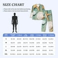 thumbnail image 4 of Salouo Starfish And Seashell Print Button-Front Long Sleeve Pajama Set for Men, Soft 2Pjs Men's Long Sleeve Sleepwear-Large, 4 of 7