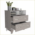 thumbnail image 7 of Dressers, Modern Double Drawer with 2 Open Shelves, Light Gray/White | Light Gray | Particle Board, 7 of 7