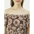 thumbnail image 5 of Moomaya Printed Off-Shoulder Poly Georgette Midi Dress Cinched Long Dress, 5 of 8