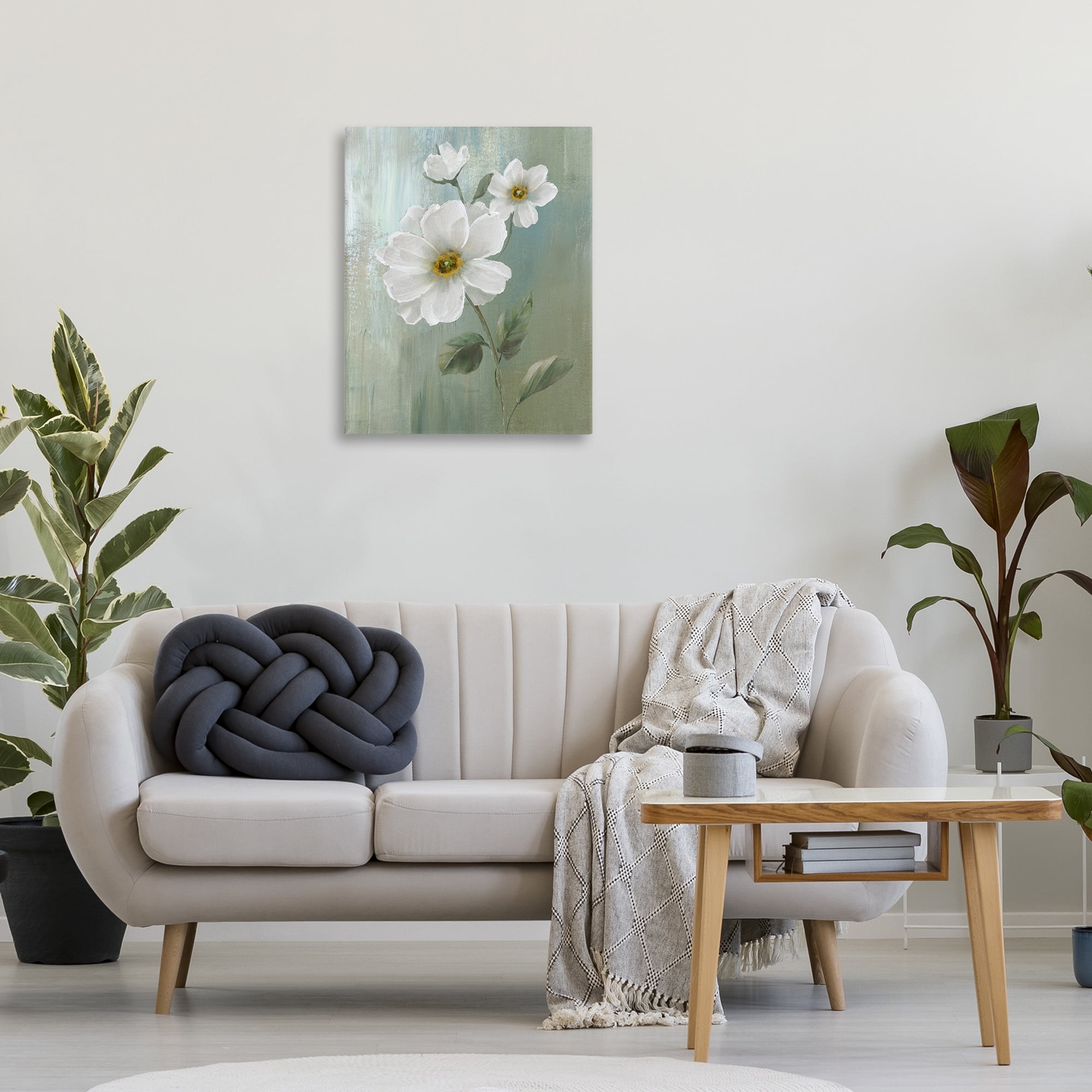 Stupell Industries Blooming White Blossoms Plants & Flowers Painting Wrapped Canvas Art Print Wall Art, 24 x 30