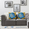 thumbnail image 2 of nygtbtfer Decorative Square Throw Pillow Covers Tropical Blue Flowers Couch Sofa Bed Pillow Covers Cushion Cases White, 2 of 7
