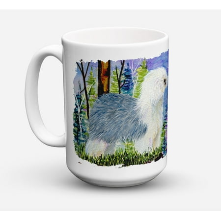 Old English Sheepdog Dishwasher Safe Microwavable Ceramic Coffee Mug 15 ounce SS8641CM15