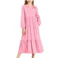 thumbnail image 6 of Tawop Girls Dress Midi Long Sleeve Dresses with Pockets for Kids 4-5years, 6 of 6