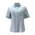 Dyfzdhu Women Denim Shirt Short Sleeve Casual Stylish Button Down Top