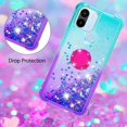 thumbnail image 5 of Clear Case for Xiaomi Redmi A1 with Kickstand for Girls Women, Floating Liquid Holographic Sparkle Glitter Case Bling Gradient Quicksand Cover for Xiaomi Redmi A1/A1+ JB Bluish Violet, 5 of 14