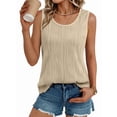 thumbnail image 2 of Women'S Dressy Business Casual Tank Tops Summer Sleeveless Trendy Blouses Flowy Work Shirts Apricot XS, 2 of 7
