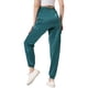 thumbnail image 3 of Pantalones cargo de satén para mujer Inspire Chic, de cintura alta, con cintura elástica, casuales, color azul-verde, 3 of 6