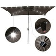 thumbnail image 3 of Yescom 10x6.5FT Rectangle Outdoor Solar LED Patio Umbrella with Crank Tilt for Table Market Yard Deck Pool Party Brown, 3 of 9
