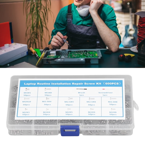 Kit De Tornillos Para Computadora De Cabeza Microplana, 600 Uds., M2 M2.5 M3 Con Cepillo Destornillador Para Herramientas Industriales