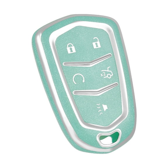 for Cadillac Key Fob Cover, Soft TPU Protection Key Fob Case Compatible with Cadillac Escalade CTS SRX CT4 CT5 CT6 XTS XT4 XT5 XT6 ATSL SLS STS Smart Key Holder (Cyan)
