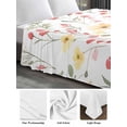 thumbnail image 6 of Elegant Spring Floral Queen Size Flat Sheet, Wrinkleproof & Fadeproof Cooling Flat Bed Sheet Only, Botanical Summer Flowers Breathable Soft Bedding Top Sheets 90 x 102 Inches, 6 of 8