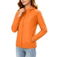 thumbnail image 2 of Women's Hooded Raglan Lightweight Waterproof Sun Protection Zip Up Outdoor Jacket,L,Women's Plus Size, 2 of 9
