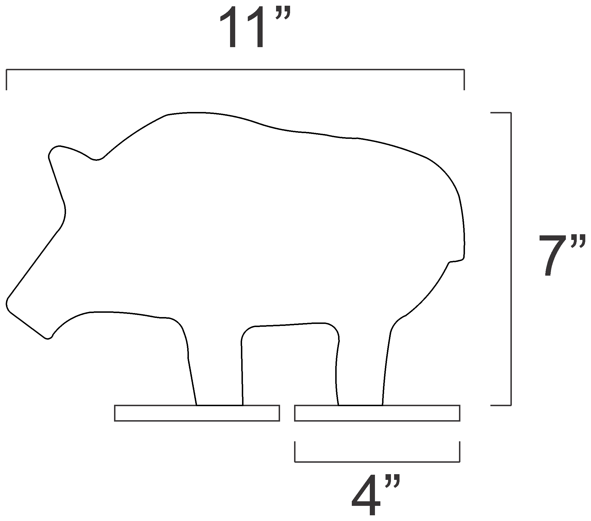 Magnum Target 1/2sc IHMSA/NRA Metallic Silhouette Targets - 4pc AR500 Steel Rifle Knock-overs - 124NP
