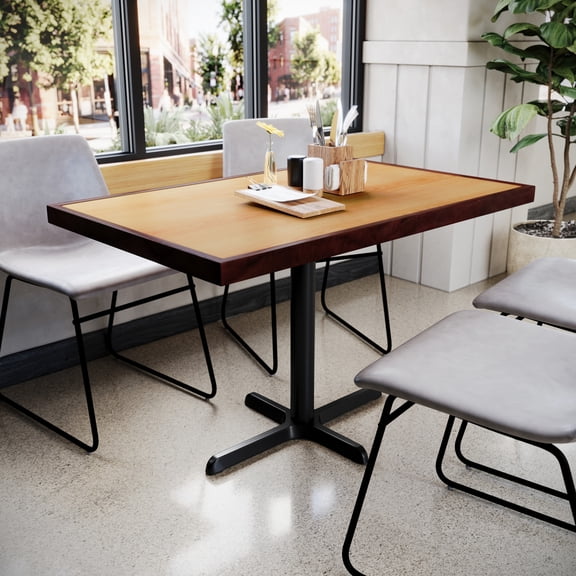 Emma   Oliver 30" x 48" Rectangular 2-Tone High-Gloss Cherry Resin Table Top