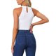 thumbnail image 3 of INSPIRAR CHIC Body de Mujer con Flecos Sin Mangas Cuello Halter Tops Bodycon S Blanco, 3 of 6