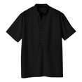 thumbnail image 5 of MIXUE Shirts For Men Summer Solid Color V Neck Button Short Sleeve Slim Fit Casual Basic Pullover Tops Tee Shirts Daily-Wear,Black,XXXL, 5 of 5