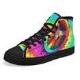 thumbnail image 6 of Hippie Peace and Love High Top Canvas Shoes Sneakers Black Size 5, 6 of 7