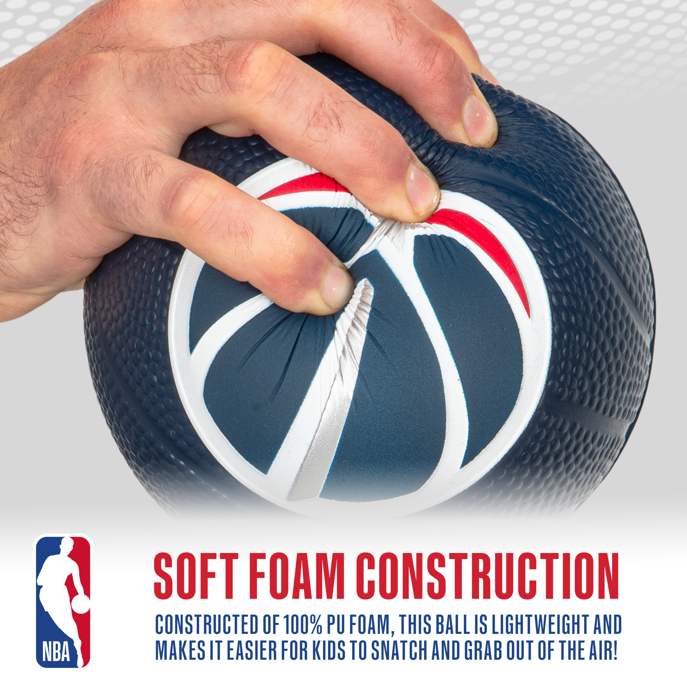 Franklin Sports NBA Washington Wizards Mini Foam Basketball - Kids 5.5" Inch Toy Basketball for Over the Door + Mini Indoor Basketball Hoops - NBA Fan Shop Soft Foam Indoor Kids Basketballs