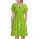 thumbnail image 1 of Easygdp Lime green glitter para Vestido Transpirable de Mujer, Vestido Suelto de Manga Corta con Pliegues y Bolsillos para el Verano, 1 of 6