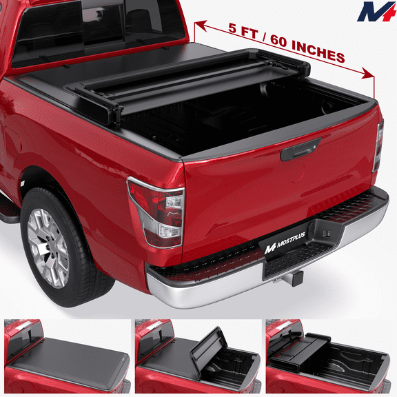 MOSTPLUS 5FT 3-Fold Soft Truck Bed Tonneau Cover for 2007-2026 Nissan Frontier