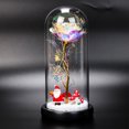 thumbnail image 6 of Happy Date Mini Christmas Tree Gift Glass Dome Display on Wood Base, Christmas Tree Desktop Ornament includes LED Lights, Christmas Table Decor, Winter Crafts, 6 of 9