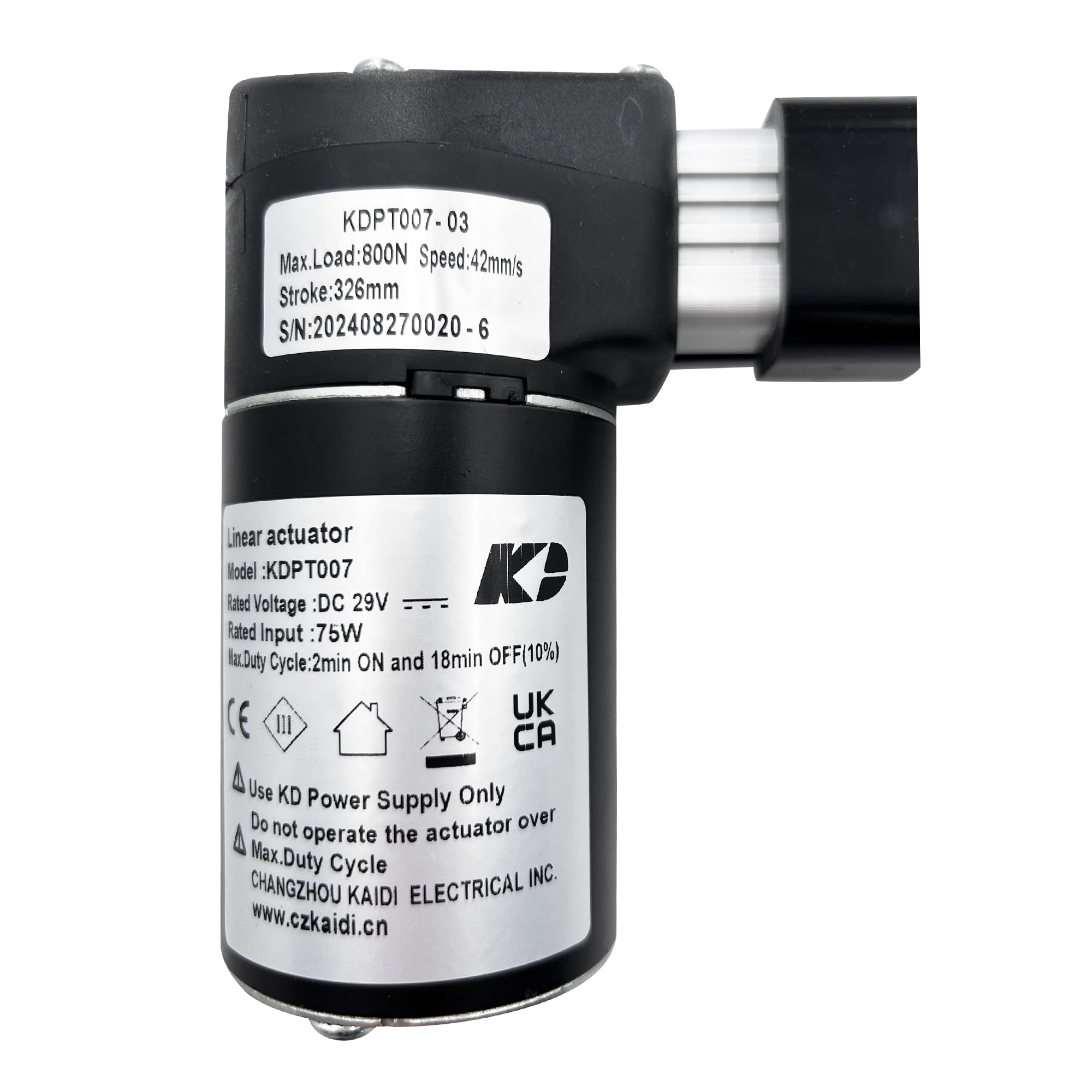 Kaidi Linear Actuator Model KDPT007-03 Power Recliner Lift Chairs Motor Replacement
