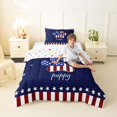 thumbnail image 4 of Homewish Star Stripe Paws Twin Comforter Sets,4Th Of July USA Flag Bedding Set,Puppy Print Decor,Polkadot Reversible,2pcs,1 Comforter and 1 Pillowcase, 4 of 7