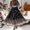 thumbnail image 2 of Bohemian Retro Embroidered Maxi Dress, Waist Flowy Dress for Dating, Party & Daily Wear, 2 of 5