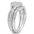 thumbnail image 2 of 0.40 Carat (ctw) 18K White Gold Round White Diamond Ladies Micro Pave Swirl Split Shank Engagement Ring Set, 2 of 4